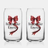 Coquette Baddie Aesthetic with Red Ribbon Blikvorm Glas (Voorkant)