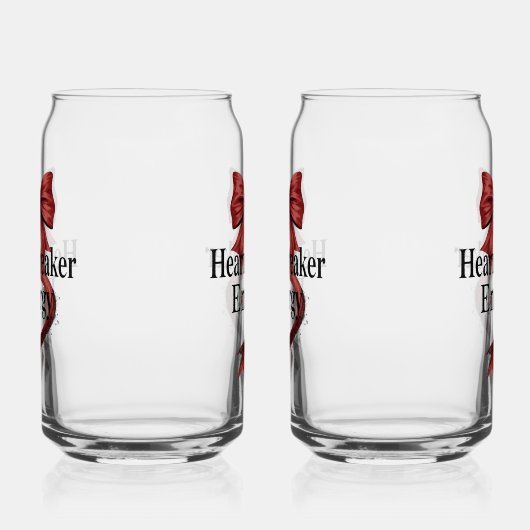 Coquette Baddie Aesthetic with Red Ribbon Blikvorm Glas (Links)