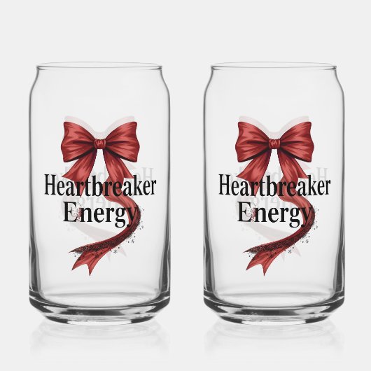 Coquette Baddie Aesthetic with Red Ribbon Blikvorm Glas (Achterkant)