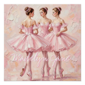 coquette ballerina poster met naam voor de kinderk