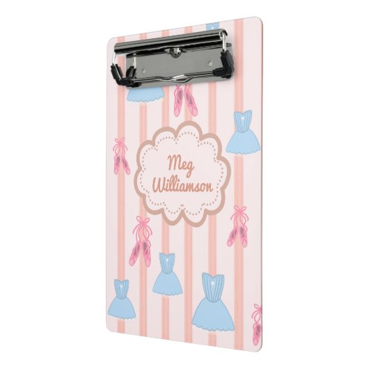 Coquette Ballet gepersonaliseerde naam Mini Klembord (Angled2)