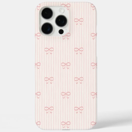 Coquette Ballet Pink Ribbon Bows & Pinstripes Case-Mate iPhone Case (Achterkant)