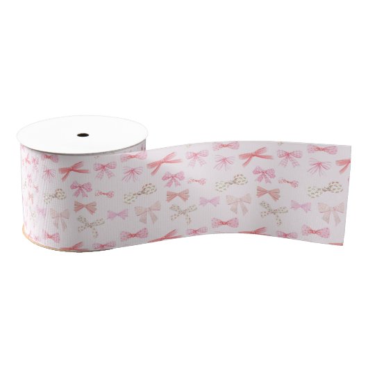 Coquette Balletcore Licht Roze Bogen Grosgrain Lint (Spoel)