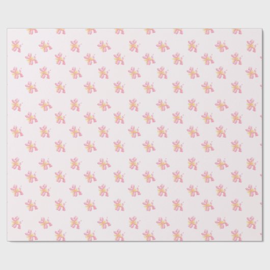Coquette Balloon Dog Pattern Cadeaupapier (Vlak)