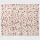 Coquette Baseball Bow Floral Meisje Naam Verjaarda Cadeaupapier (Vlak)