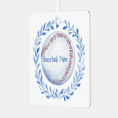 Coquette Baseball Mom Floral Chinoiserie Krans Metalen Ornament (Voorkant links)