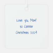 Coquette Baseball Mom Floral Chinoiserie Krans Metalen Ornament (Achterkant)