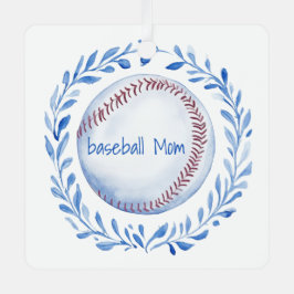 Coquette Baseball Mom Floral Chinoiserie Krans Metalen Ornament