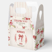 Coquette Baseball Red Bow Floral  Verjaardag Bedankdoosjes (Geopend)