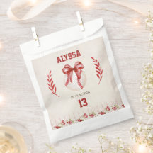 Coquette Baseball Red Bow Floral  Verjaardag