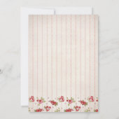 Coquette Baseball Red Bow Floral Verjaardag Kaart (Achterkant)