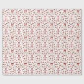 Coquette Baseball Rood Modern Meisje Verjaardagsna Cadeaupapier (Vlak)