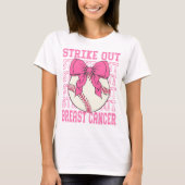 Coquette Baseball Strike Out Borstkanker T-shirt (Voorkant)
