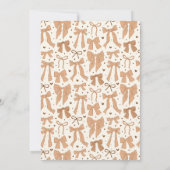 Coquette Beige Bow Graduation Party Kaart (Achterkant)