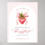 Coquette Berry Eerste Verjaardag DIGITALE poster (Voorkant)