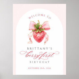 Coquette Berry Eerste Verjaardag DIGITALE poster