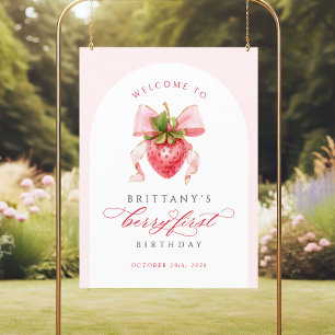 Coquette Berry Eerste Verjaardag DIGITALE poster