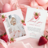 Coquette Berry eerste verjaardag foto Bedankkaart