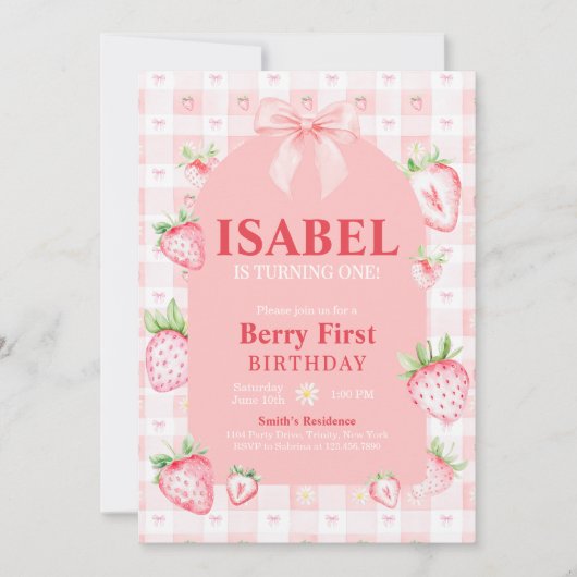 Coquette Berry eerste verjaardag Kaart (Voorkant)