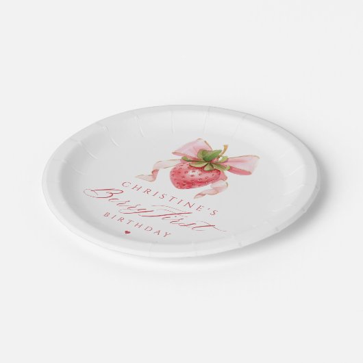 Coquette Berry eerste verjaardag Papieren Bordje (Gekanteld)