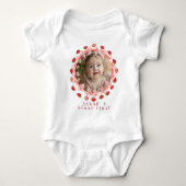 Coquette Berry Eerste Verjaardag Rode Gingham Foto Romper (Voorkant)