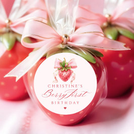 Coquette Berry eerste verjaardag Ronde Sticker