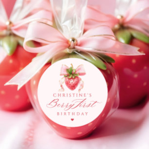 Coquette Berry eerste verjaardag Ronde Sticker