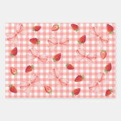 Coquette Berry First Birthday Red Gingham Inpakpapier Vel (Voorkant)