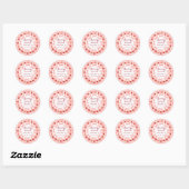 Coquette Berry First Birthday Red Gingham Ronde Sticker (Vel)