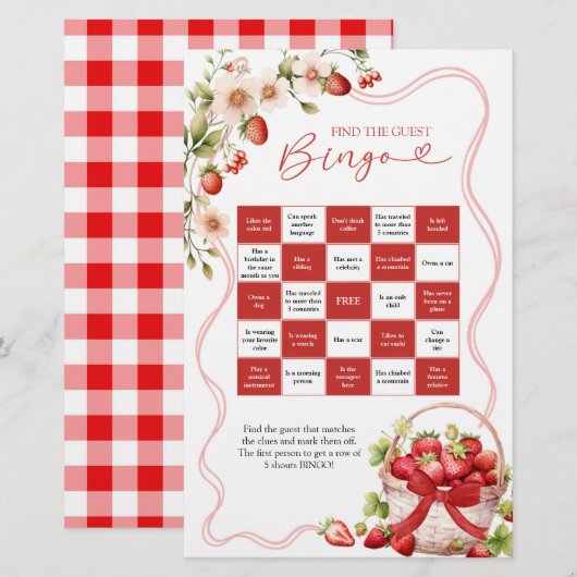 Coquette Berry in Liefde Bingo Games Kaart (Voorkant / Achterkant)