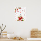 Coquette Berry In Love Bruiloftsfeest bord Poster (Keuken)