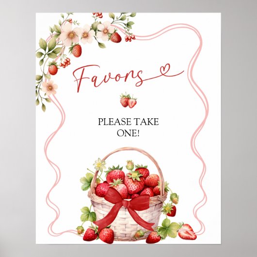 Coquette Berry In Love Bruiloftsfeest bord Poster (Voorkant)