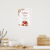 Coquette Berry In Love Custom Party Sign Poster (Keuken)