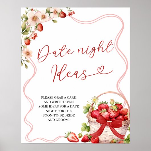Coquette Berry In Love Date Night Idee Spelbord Poster (Voorkant)