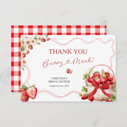 Coquette Berry in Love Shower Dank u kaart (Voorkant / Achterkant)
