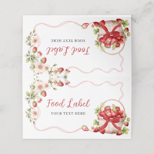 Coquette Berry In Love Vrijgezellenfeest Eten Labe Afsprakenkaart (Buitenkant ongevouwen)