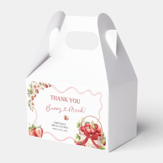 Coquette Berry in Love Vrijgezellenfeest Favoriete Bedankdoosjes (Voorkant Zijde)