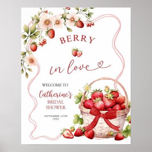 Coquette Berry In Love Vrijgezellenfeest Welkomstb Poster (Voorkant)