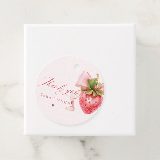 Coquette Berry Sweet Baby shower Bedankjes Labels (In situ)