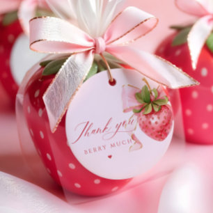 Coquette Berry Sweet Baby shower Bedankjes Labels