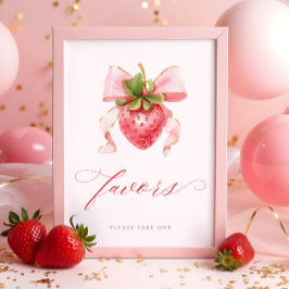 Coquette Berry Sweet Baby shower Favorieten Tafelt Poster