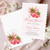 Coquette Berry Sweet Baby shower Invitation Kaart