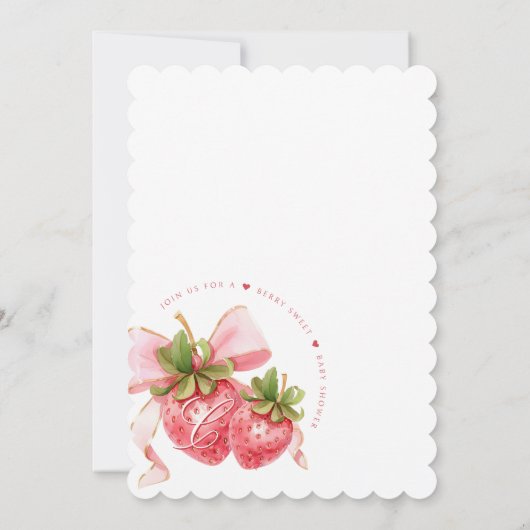 Coquette Berry Sweet Baby shower Invitation Kaart (Achterkant)