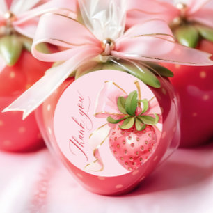 Coquette Berry Sweet Baby shower Ronde Sticker