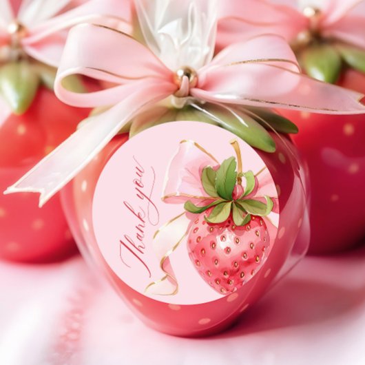 Coquette Berry Sweet Baby shower Ronde Sticker