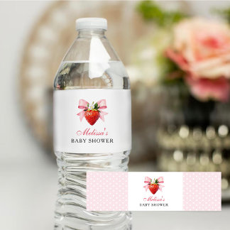 Coquette Berry Sweet Baby Shower Waterfles Etiket