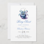 Coquette Berry Sweet blueberry Baby shower Kaart (Voorkant)