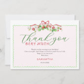 Coquette Berry Sweet Elke leeftijd Verjaardag Bedankkaart (Voorkant)