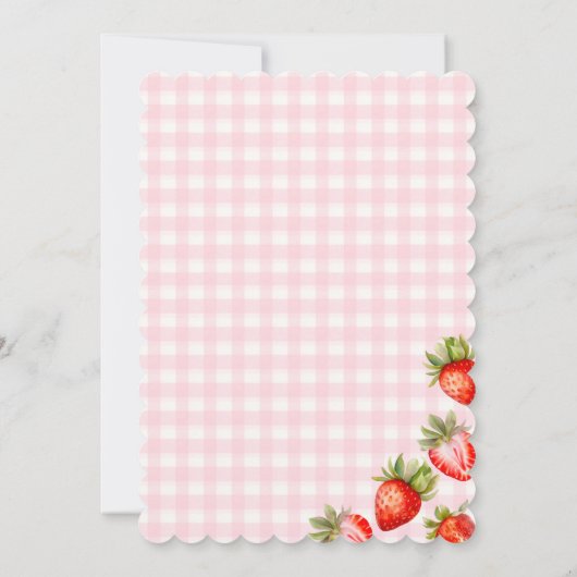 Coquette Berry Sweet Strawberry Baby shower Kaart (Achterkant)