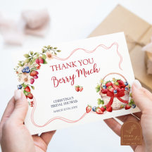 Coquette Berry Verliefd Bruiloft Dankkaart